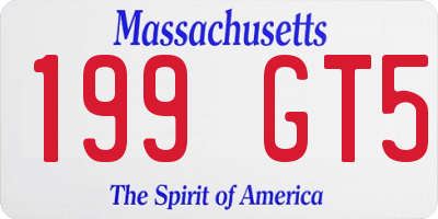 MA license plate 199GT5