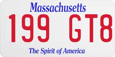 MA license plate 199GT8