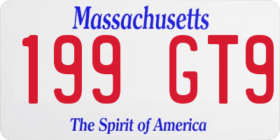 MA license plate 199GT9