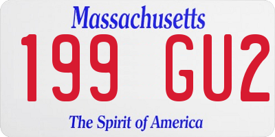MA license plate 199GU2