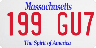 MA license plate 199GU7