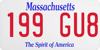 MA license plate 199GU8