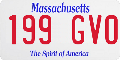 MA license plate 199GV0