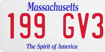 MA license plate 199GV3