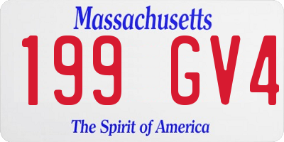 MA license plate 199GV4