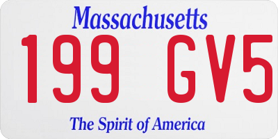 MA license plate 199GV5