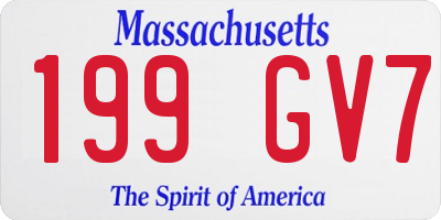 MA license plate 199GV7