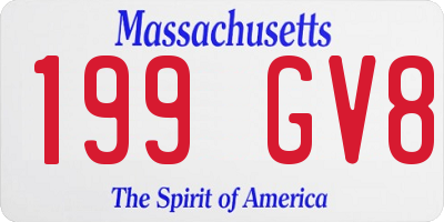 MA license plate 199GV8