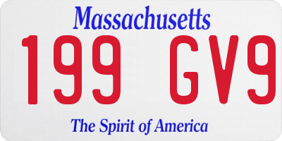 MA license plate 199GV9