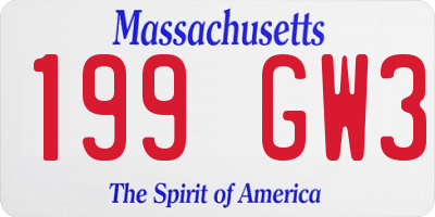 MA license plate 199GW3