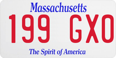 MA license plate 199GX0