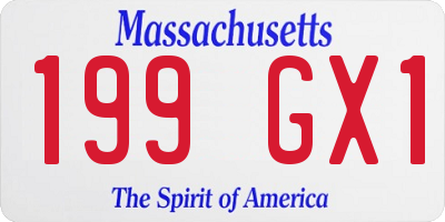 MA license plate 199GX1