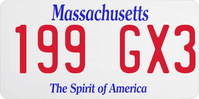 MA license plate 199GX3
