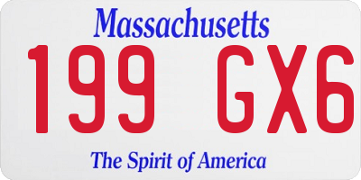 MA license plate 199GX6