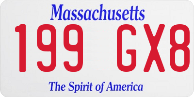 MA license plate 199GX8