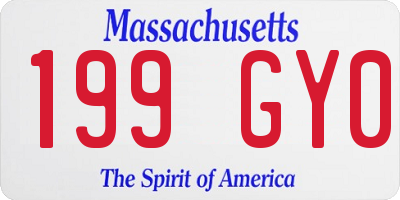 MA license plate 199GY0