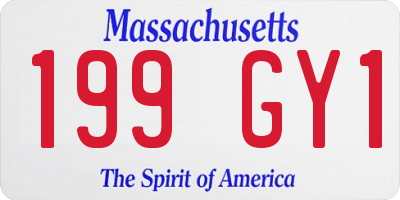 MA license plate 199GY1