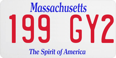 MA license plate 199GY2