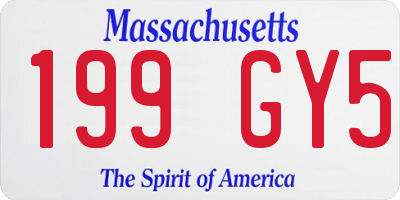 MA license plate 199GY5