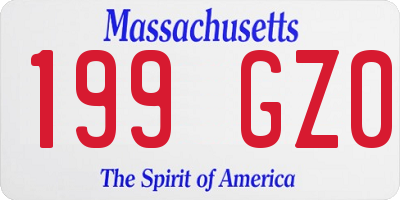 MA license plate 199GZ0
