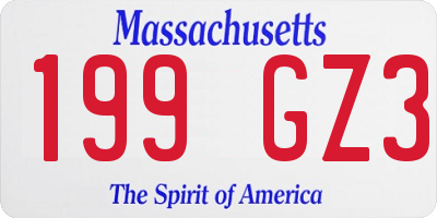 MA license plate 199GZ3