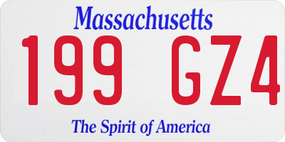MA license plate 199GZ4
