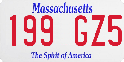 MA license plate 199GZ5