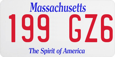 MA license plate 199GZ6