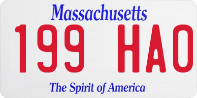 MA license plate 199HA0