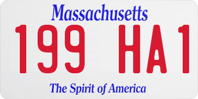 MA license plate 199HA1