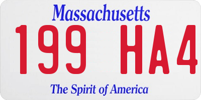 MA license plate 199HA4