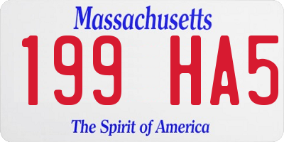 MA license plate 199HA5