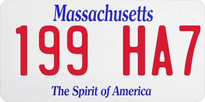 MA license plate 199HA7