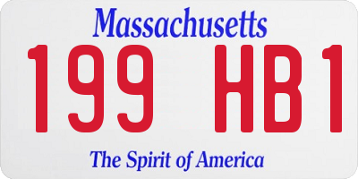 MA license plate 199HB1