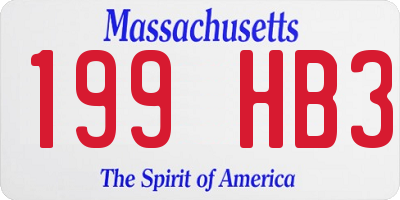 MA license plate 199HB3