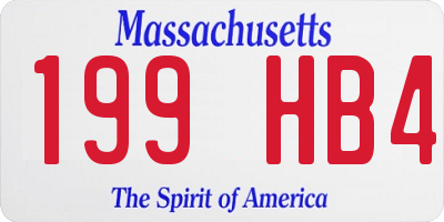 MA license plate 199HB4