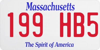 MA license plate 199HB5