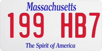 MA license plate 199HB7