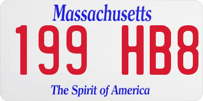 MA license plate 199HB8