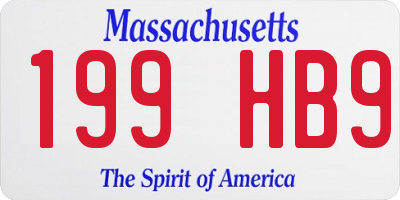 MA license plate 199HB9
