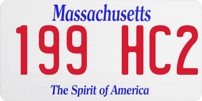 MA license plate 199HC2