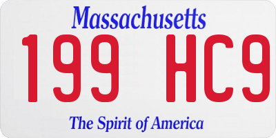 MA license plate 199HC9