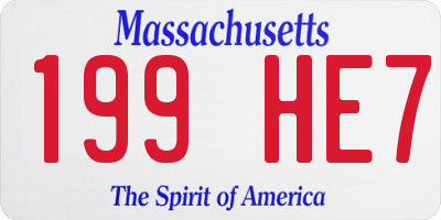 MA license plate 199HE7