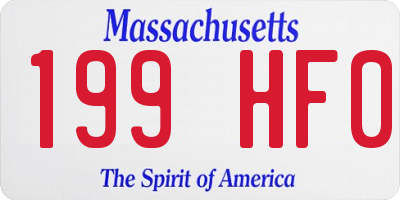 MA license plate 199HF0