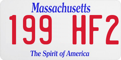 MA license plate 199HF2