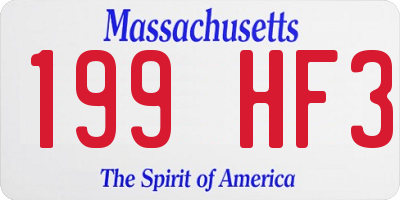 MA license plate 199HF3