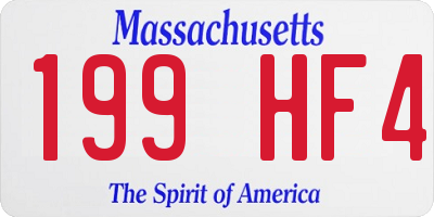 MA license plate 199HF4