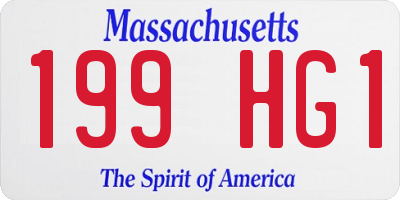 MA license plate 199HG1