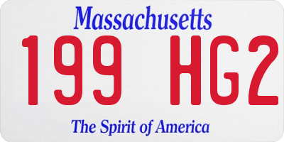 MA license plate 199HG2