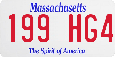 MA license plate 199HG4